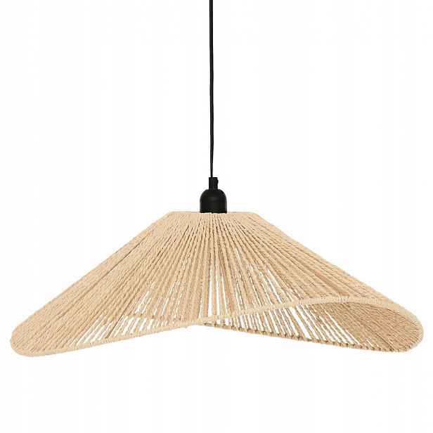 Závěsná Stropní Lampa S Pleteným Kloszem Hnědá Z Pleteniny 58 cm