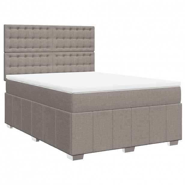 vidaXL Box spring postel s matrací taupe 140x190 cm textil