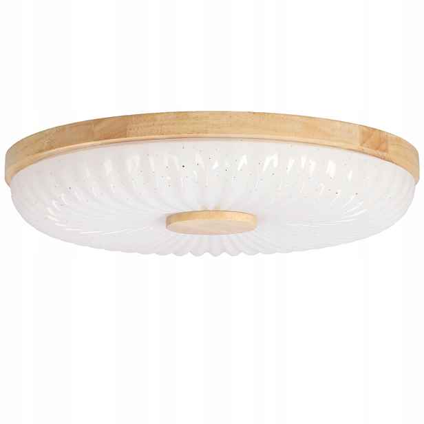Stropní Svítidlo Tart 38 Cm Dřevěná Lampa 24W Led 2150lm Bílá+dřevěná 4000K