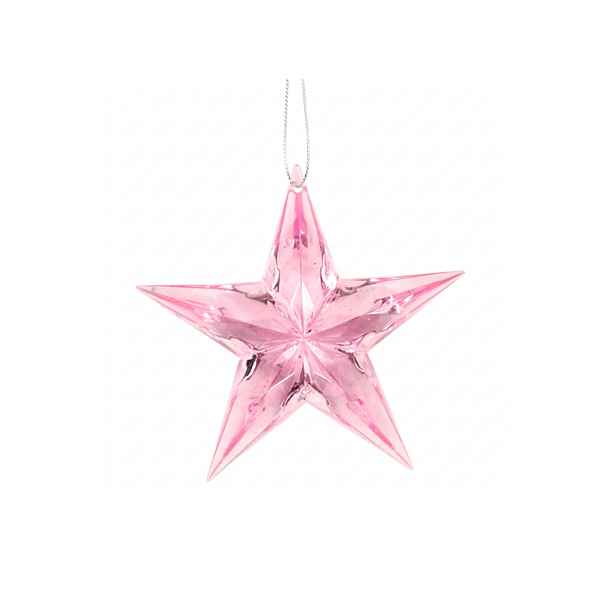 Vánoční ozdoba DIAMOND STAR 9 cm, růžová