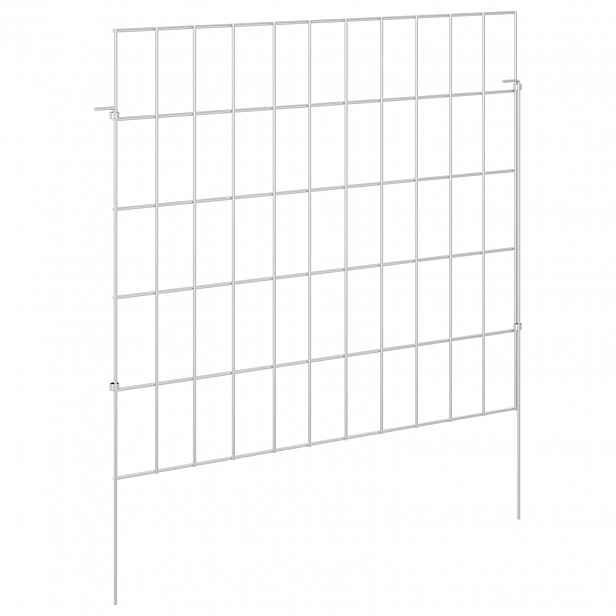 vidaXL Zahradní plot se sloupky 24 ks 55 x 50 cm Pozinkovaná ocel