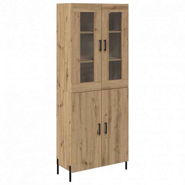 vidaXL Vysoký bufet Artisanový dub 69,5 x 34 x 180 cm Kompozitní dřevo
