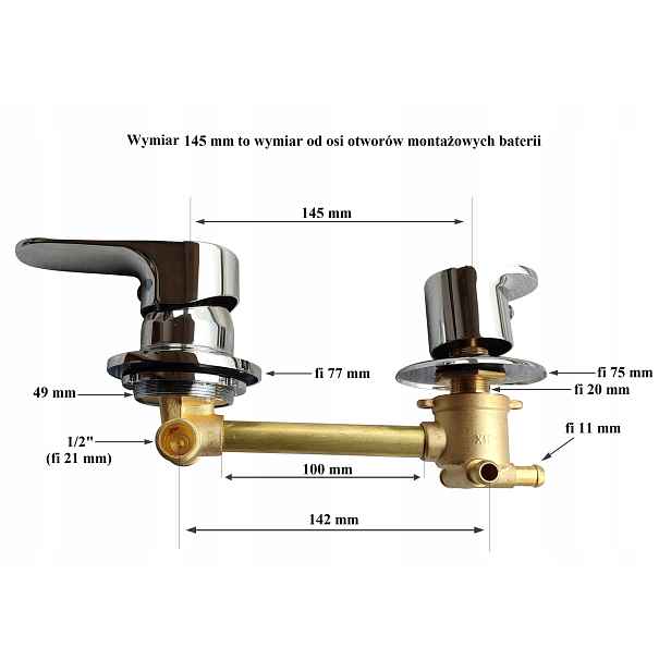 Baterie 3 funkce 14,5 cm/145 mm Směšovač sprchové kabiny hydromasáží