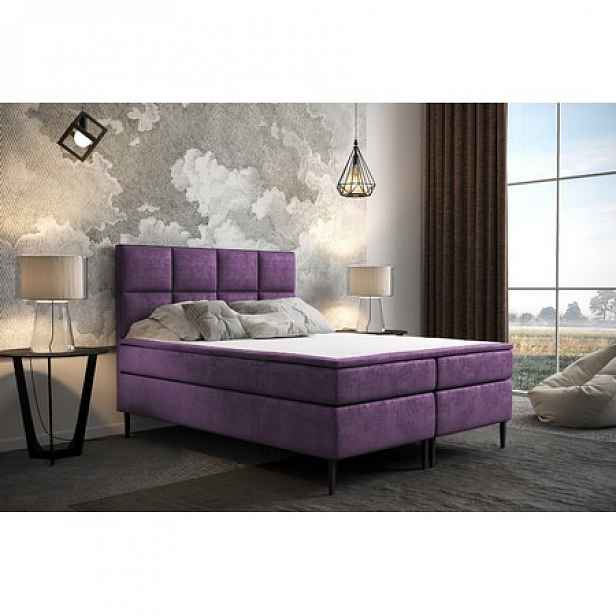 Čalouněná postel Aspen 200x200 cm Fialová