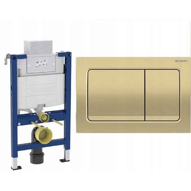 Geberit Rám pro Wc Nízký H 98 cm tlačítko zlaté obdélníkové