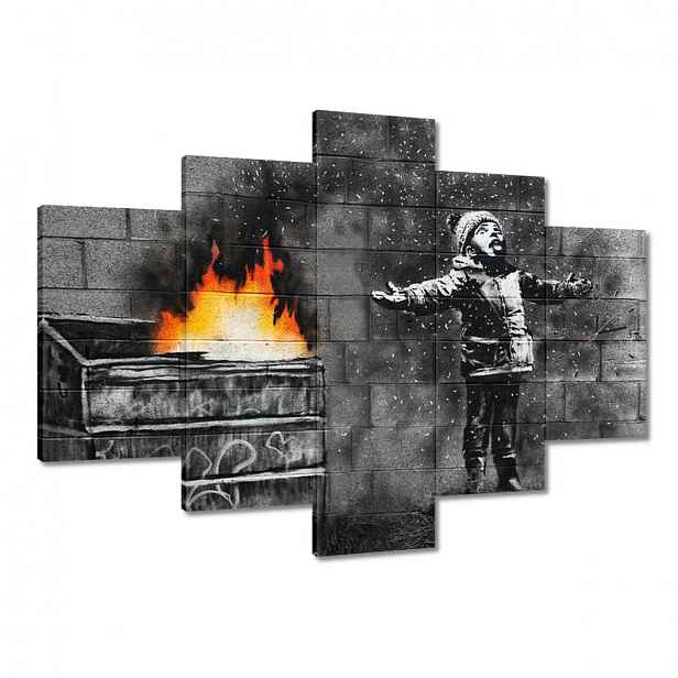 Hodiny 150x105 Banksy Sníh Smog