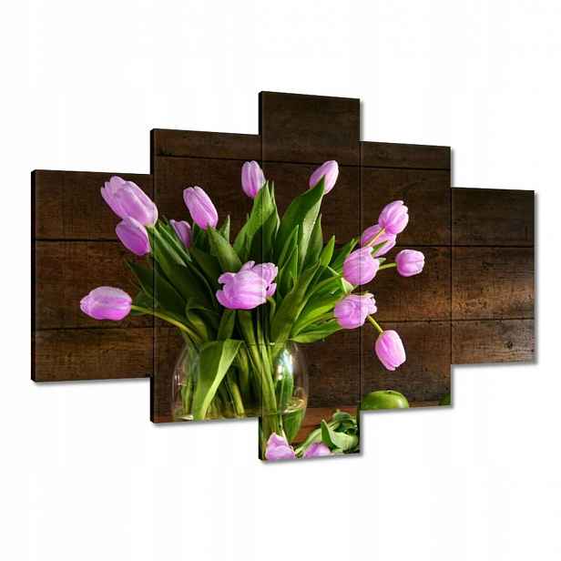 Obrazy 150x105 Fialové tulipány