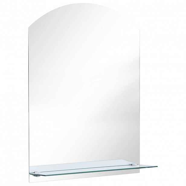 vidaXL Nástěnné zrcadlo s policí 50 x 70 cm tvrzené sklo