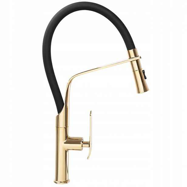Vysoká kuchyňská baterie Castor Black Gold Zlatá
