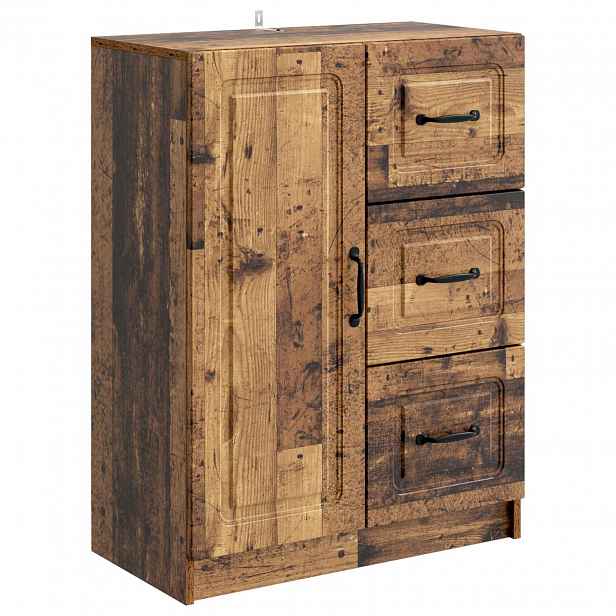vidaXL Servírovací skříň se zásuvkou Staré dřevo 66 x 34,5 x 87 cm