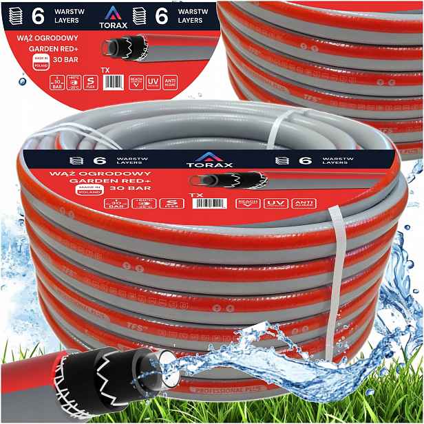 Hadice 6-VRSTVÁ 30 Bar 1/2'' 30 M Garden Red Polský