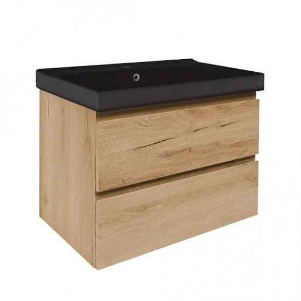 Koupelnová skříňka s umyvadlem SAT B-Way 79x50x45 cm dub mat BWAY280OAKU1B