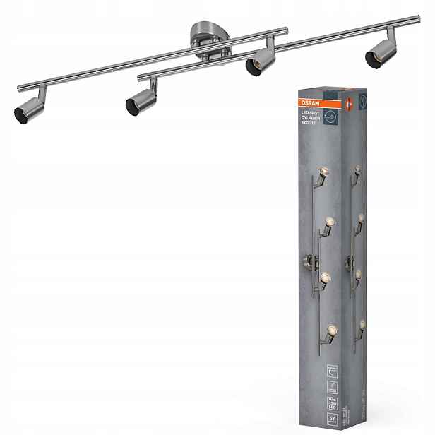 Nástěnná lampa Stropní Svítidlo Reflektor Led Spot 4xGU10 Nikl Osram
