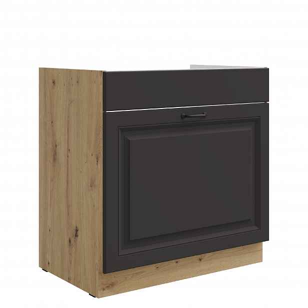 Spodní skříňka pod dřez Stilo 80 ZL 1S BB - Premium Box Barva korpusu: Dub artisan, Barva dvířek: Grafit