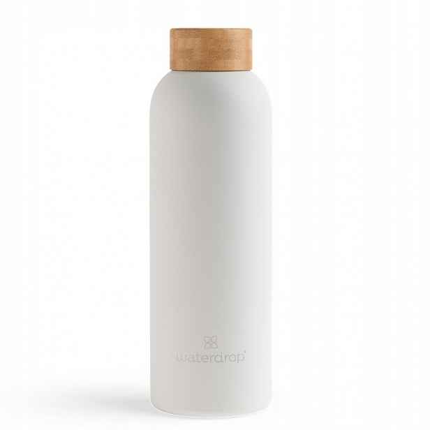 Termoska z nerezové oceli Waterdrop 600 ml, studená a horká bílá matná