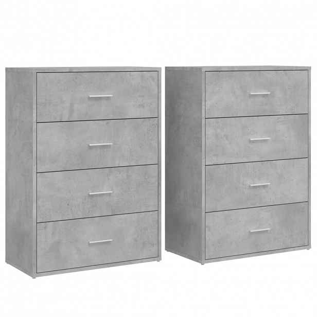 vidaXL Příborníky 2 ks betonově šedé 60 x 31 x 84 cm kompozitní dřevo