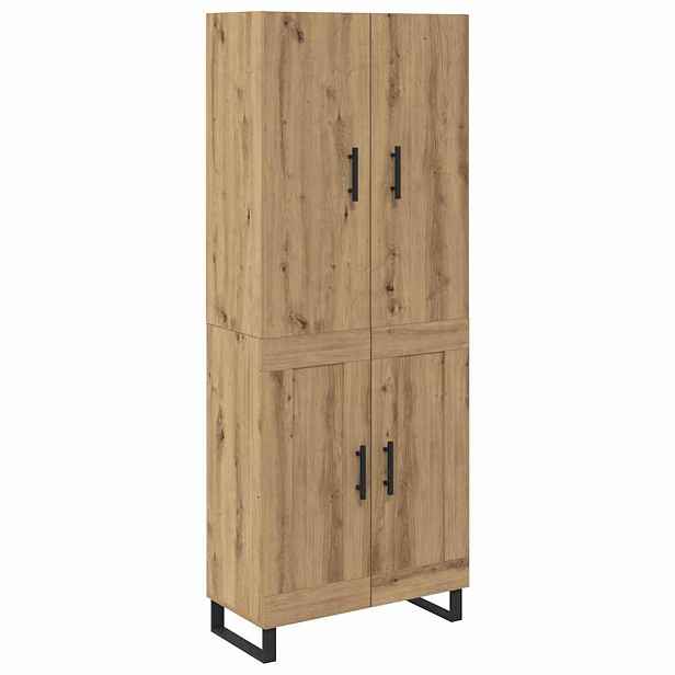 vidaXL Vysoký bufet 2 ks Artisanový dub 69,5 x 34 x 180 cm