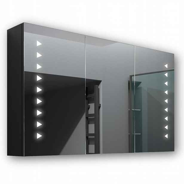 Dřevěná skříňka 120x70 Led zrcadlo Neptune Černá