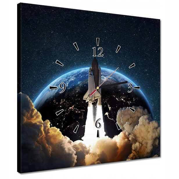 Hodiny 40x40 Start rakety do vesmíru