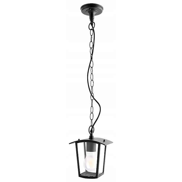 Venkovní závěsná terasová zahradní lampa černá na loftovém řetězu Rabalux