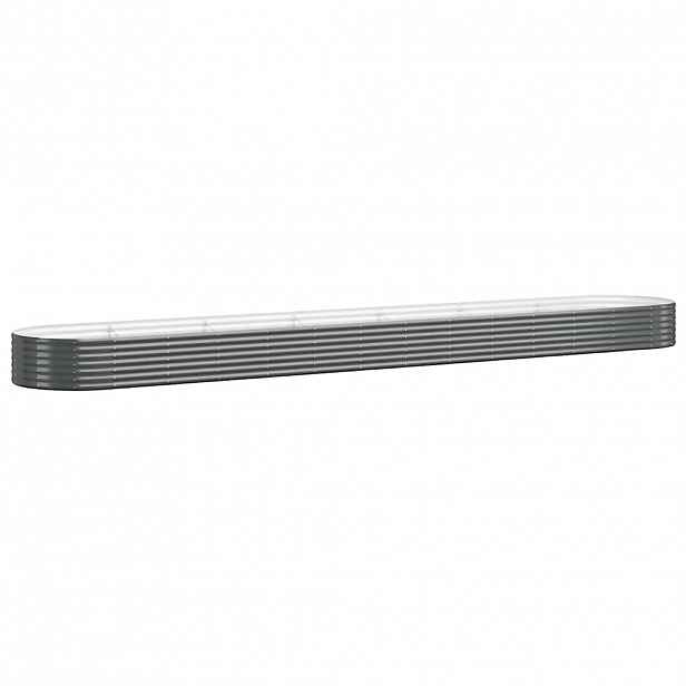 vidaXL Vyvýšený záhon pozinkovaná ocel 544x100x36 cm antracitový