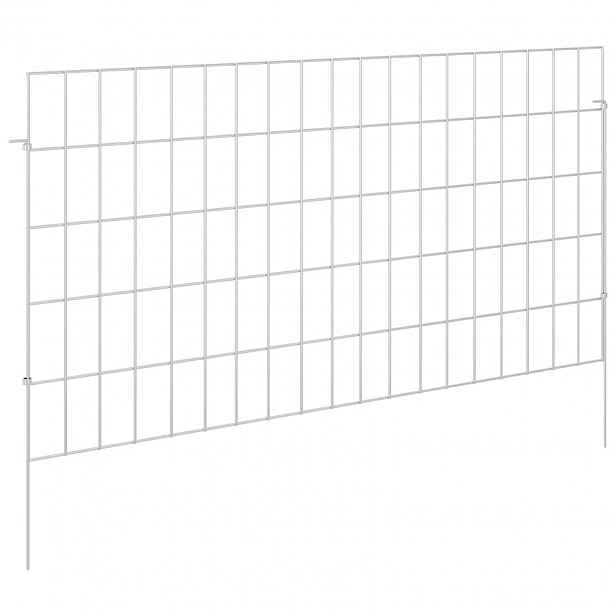 vidaXL Zahradní plot se sloupky 12 ks 95 x 50 cm Pozinkovaná ocel
