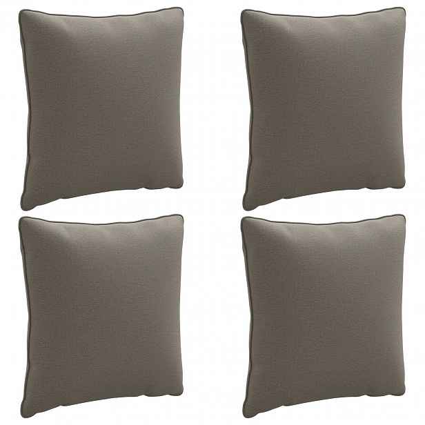 vidaXL 4-dílné zádové polstrování PUTTEN 4 pcs 100% polyester Šedá