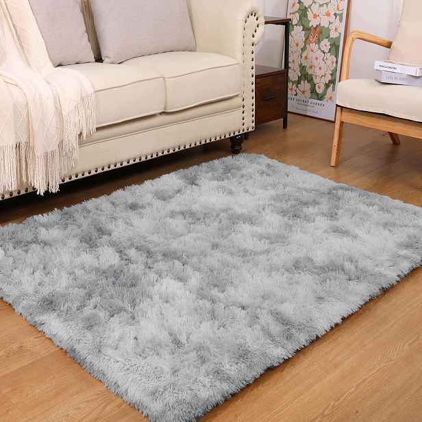Koberec Pauwer vysoký run světle šedý 160 x 230 cm velký, měkký na praní