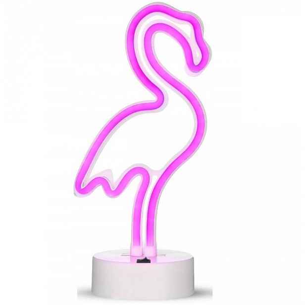 Led Lampa Neonová 3D Plameňák Na Baterie Dárek