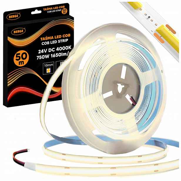 Led pásek Cob Neon 24V 50 m Velká role 528D 15W/m 1650lm/m 4000K Neutrální