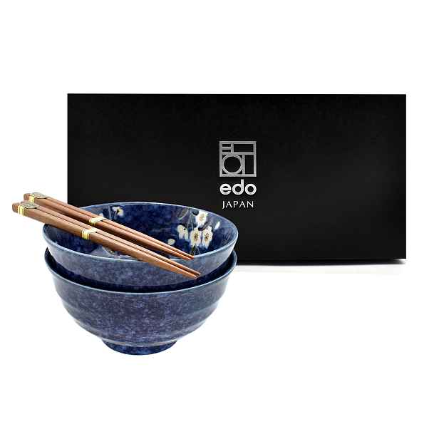 Sada 2 misek s tyčinkami Udon Cobalt Hana 800 ml Box