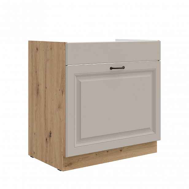 Spodní skříňka pod dřez Stilo 80 ZL 1S BB - Premium Box Barva korpusu: Dub artisan, Barva dvířek: Clay Grey