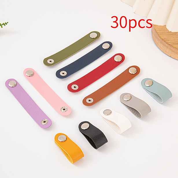 TEMU 30ks Extra Dlouhých Chráničů Kabelů, Organizérů Kabelů, Vícebarevné Zapínací Knoflíkové Organizéry USB Kabelů, Nabíječka Telefonu, Šňůra