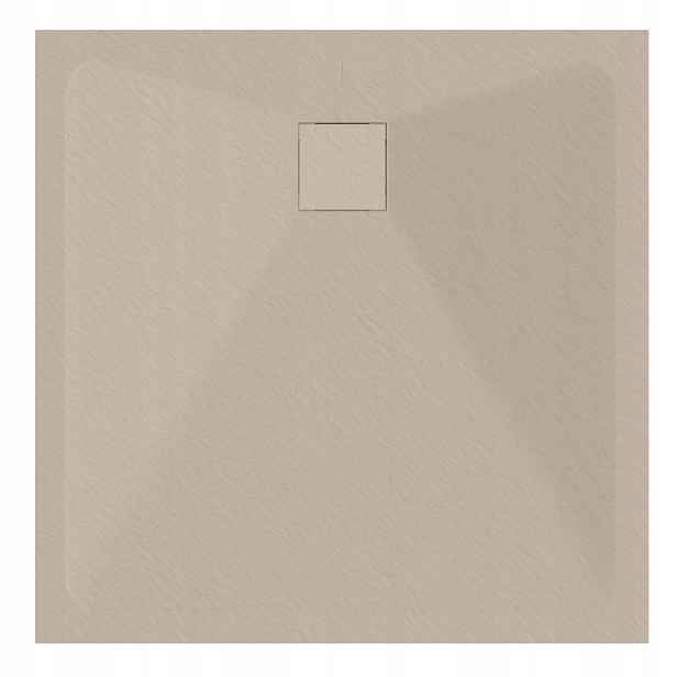 Čtvercová Sprchová Vanička 80x80 Kamenný Vzor 2,6 CM Hnědý Sifon