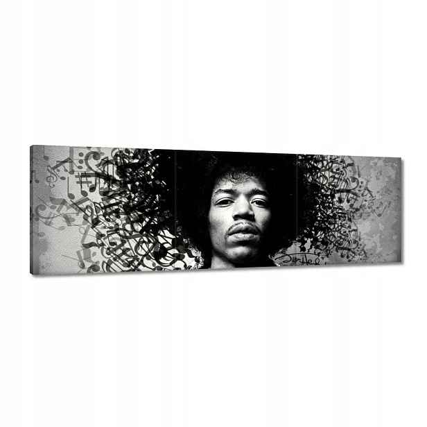 Obrazy 120x40 Jimmy Hendrix s notami