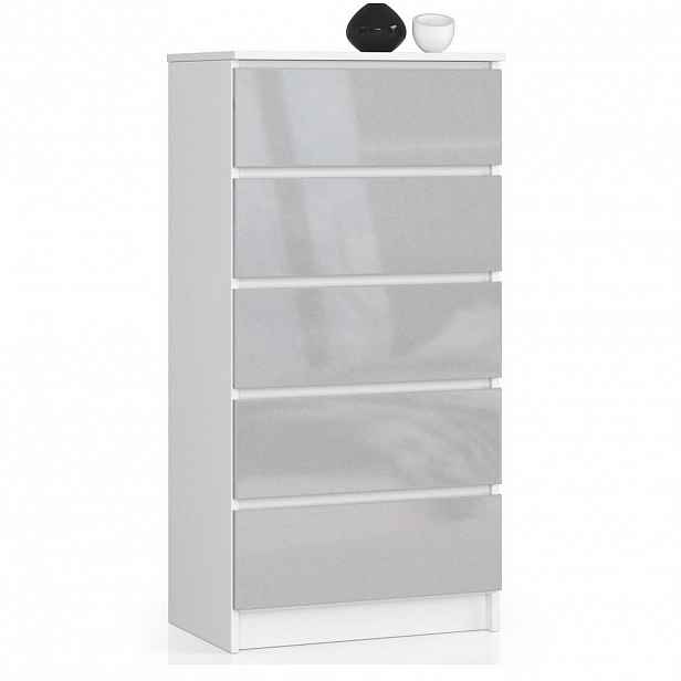 RAUMHIRSCH FURNITURE KOMODA bílá, metalický lesk 121/60/40