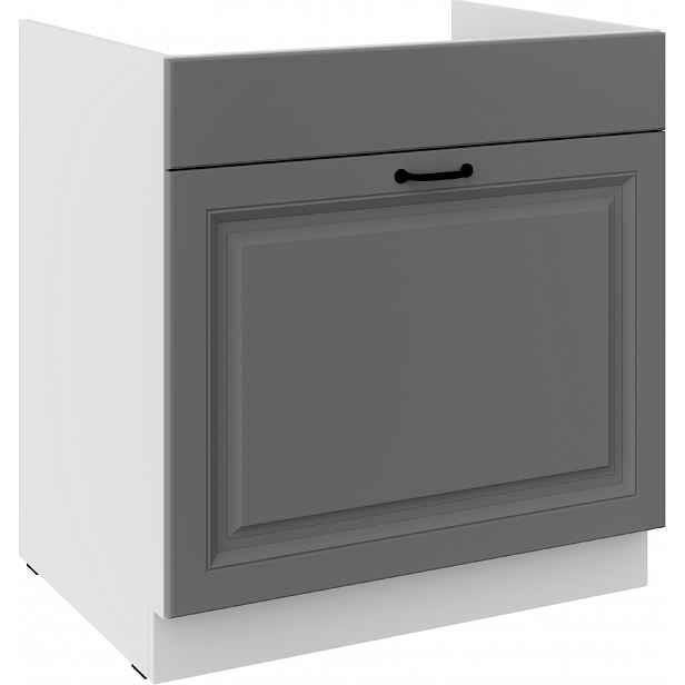 Spodní skříňka pod dřez Stilo 80 ZL 1S BB - Premium Box Barva korpusu: Bílá, Barva dvířek: Dust Grey