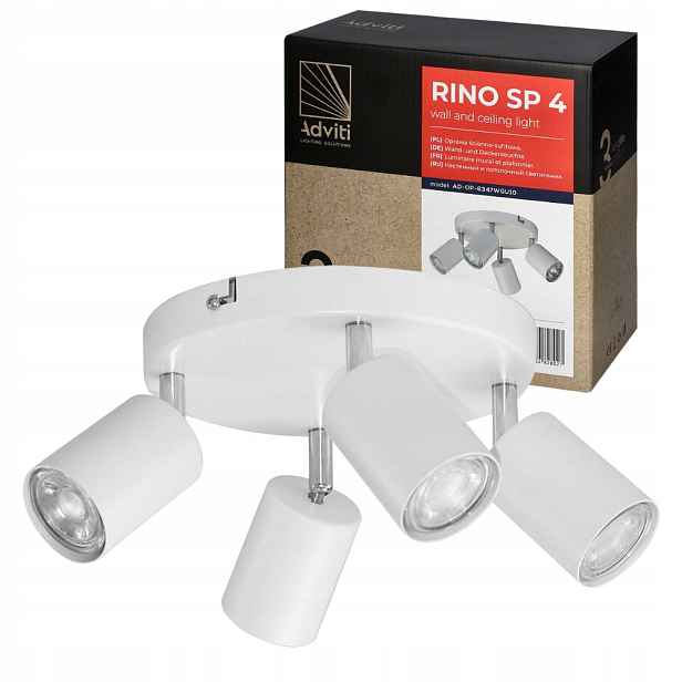 Stropní a nástěnné svítidlo Rino Sp 4, patice GU10, max. 4x50W, bílá