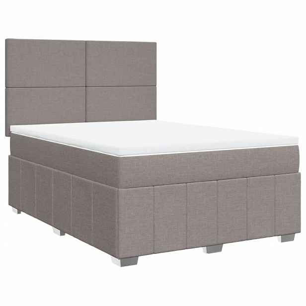 vidaXL Box spring postel s matrací taupe 140x200 cm textil