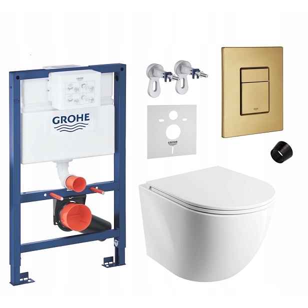 7v1 Podomítkový Wc Set Stelaz Grohe 820 mm Wc Mísa Omnires, Tlačítko