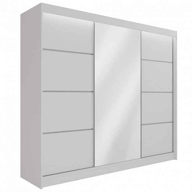 ALTDECOR ŠATNÍ SKŘÍŇ PAOKI s LED – 250 cm – bílá