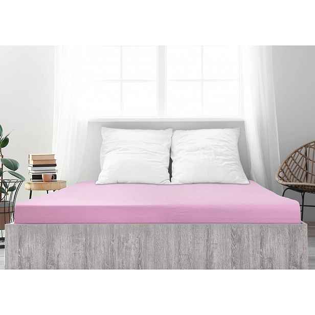 Jersey prostěradlo z mako bavlny LUXORA 180x200 cm růžové