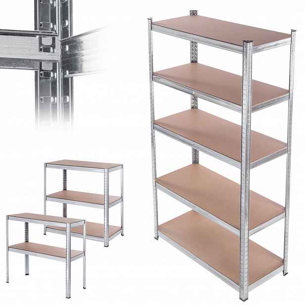 Kovový Regál 180x90x40 cm 875 Kg Skladový Garážový 5-ÚROVŇOVÝ Do Sklepa