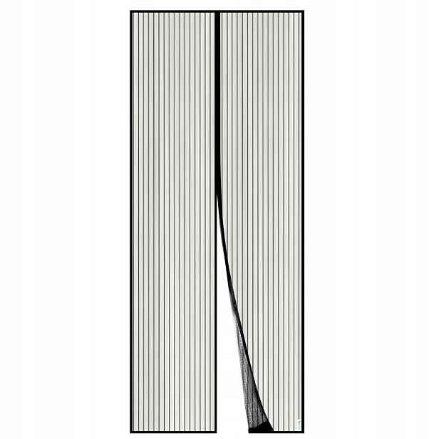 Moskytiéra Závěs s uzávěrem 90 x 210 cm Černá pro dveře