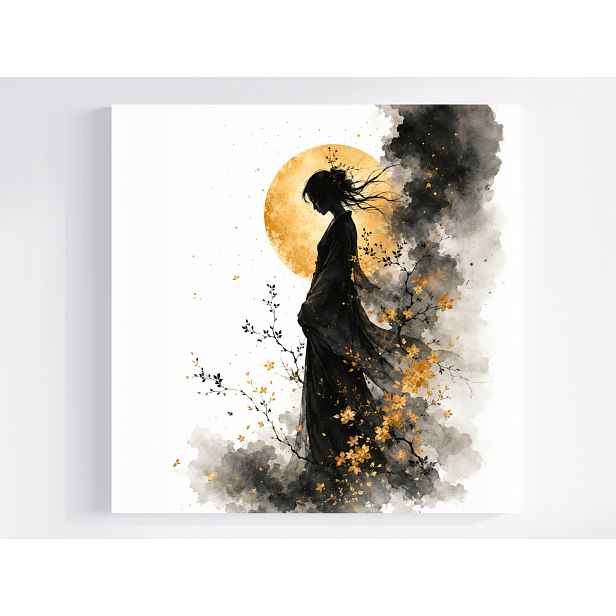 Obraz Na Plátně Canvas Žena Slunce Květiny Orient Japandi Glamour 50x50