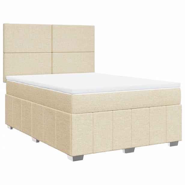 vidaXL Box spring postel s matrací krémová 140x200 cm textil