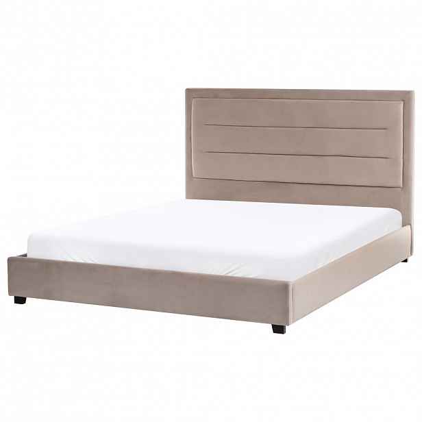 Beliani POSTEL s roštem 160/200 cm Taupe Rouen
