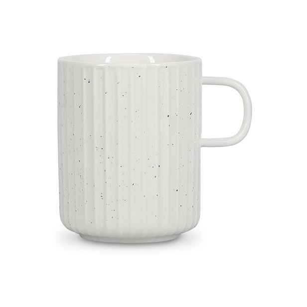 Bílý hrnek z kostního porcelánu 410 ml Ora Gloss – Salt&Pepper