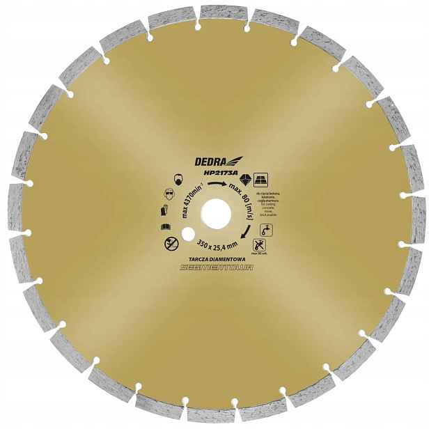 Kotouč Dedra 350 mm pro řezání Betonu Cihly Kamene Diamantová HP2173A