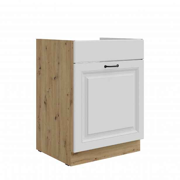 Spodní skříňka pod dřez Stilo 60 ZL 1S BB - Premium Box Barva korpusu: Dub artisan, Barva dvířek: Bílá